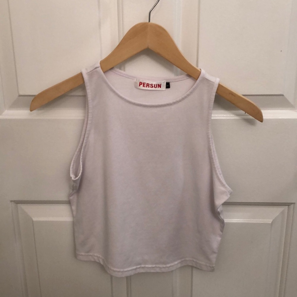 White PERSUN never worn crop top!